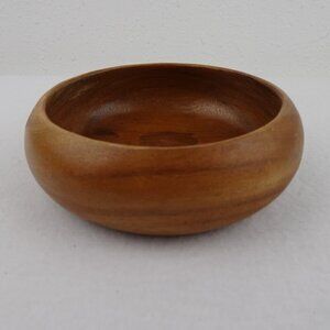 Vintage Wood Nut Candy Dish Bowl Shafford Round Made in Hong Kong